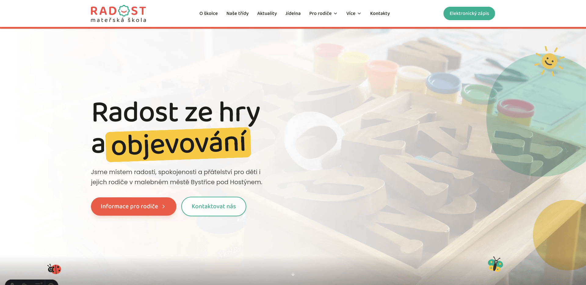 Zbrusu nový web pro naši školku